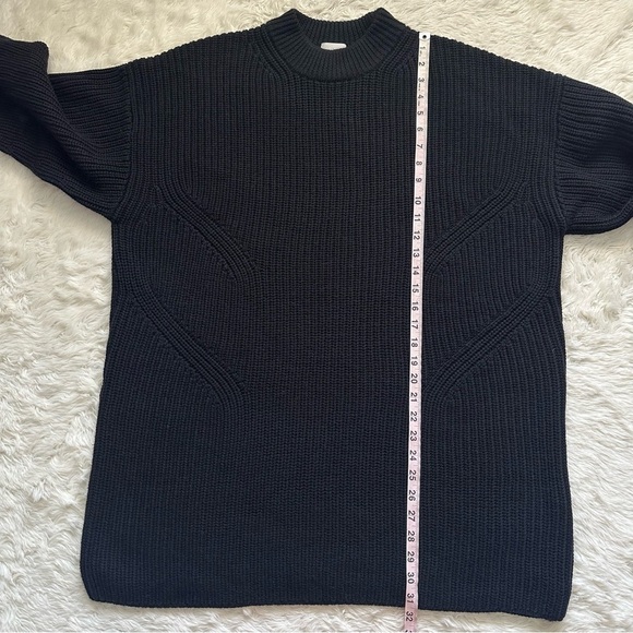 Aritzia Wilfred Dress Requiem 100% Merino Wool Knit Sweater Dress Black L - Picture 10 of 11